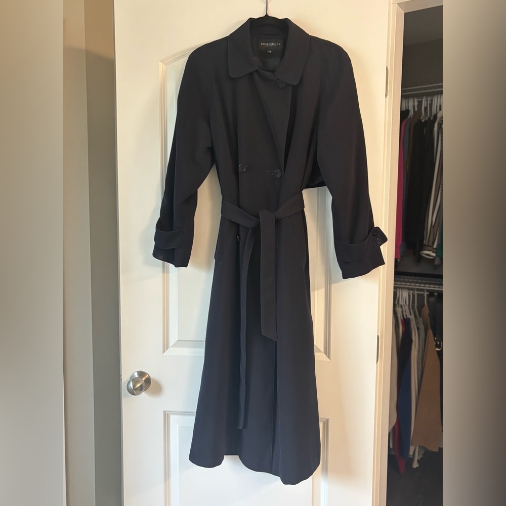 Fen-nelli Navy Blue Oversized Trench Coat